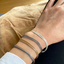 Armbnd &amp; halskde - 3 rk.Rvekde - 3 farvet