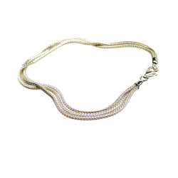 Armbnd eller halskde - 3 rk. Rvekde - Blank