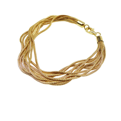 Armbnd eller halskde - 9 rk.Rvekde - Forgyldt