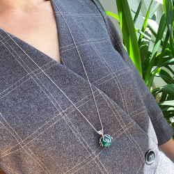 Tyrkis vedhng i sterlingslv