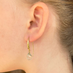 reringe i Forgyldt Sterlingslv med Grn Ametyst i str.12x8mm 