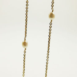 Halskde - Forgyldt/Ferskvandsperle