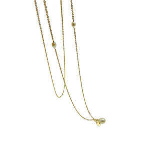 Halskde - Forgyldt/Ferskvandsperle