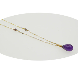 Halskde i Forgyldt Sterlingslv med Ametyst