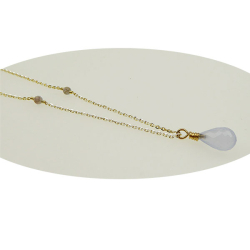 Halskde i Forgyldt Sterlingslv med Chalcedon 