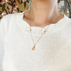 Halskde i Forgyldt Sterlingslv med Citrin