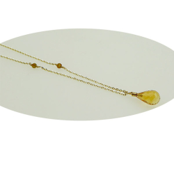 Halskde i Forgyldt Sterlingslv med Citrin