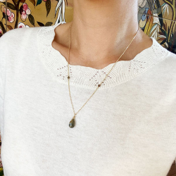 Halskde i Forgyldt Sterlingslv med Labradorit 