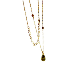 Halskde i Forgyldt Sterlingslv med Labradorit 