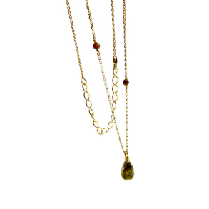 Halskde i Forgyldt Sterlingslv med Labradorit 