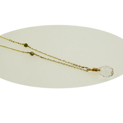 Halskde i Forgyldt Sterlingslv med Bjergkrystal 