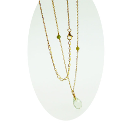Halskde i Forgyldt Sterlingslv med Grn Ametyst 