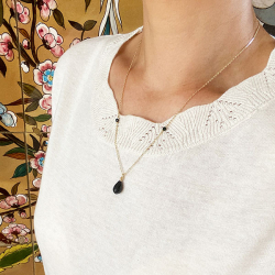 Halskde i Forgyldt Sterlingslv med Spinel