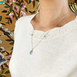 Halskde I Forgyldt Sterlingslv med Topas 