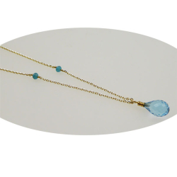 Halskde I Forgyldt Sterlingslv med Topas 