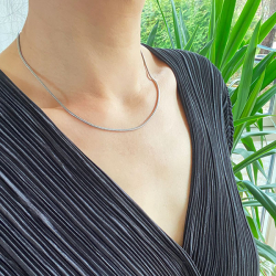 1,8mm Rvekde i Let Oxyderet Sterlingslv Armbnd &amp; Halskde