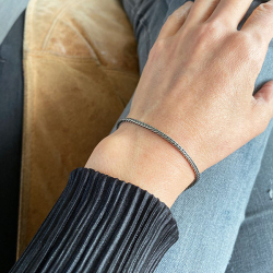 2,8mm Rvekde i Let Oxyderet Sterlingslv Armbnd &amp; Halskde