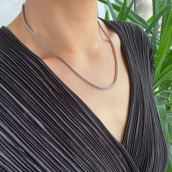 3,2mm Rvekde i Let Oxyderet Sterlingslv Armbnd &amp; Halskdefor