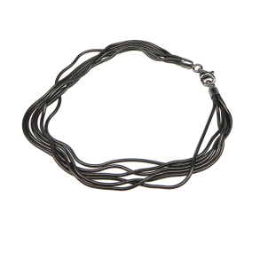 Armbnd & halskde - 6 rk.Slange - Oxyderet