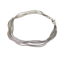 Armbnd &amp; halskde - 6 rk.Slange - Blank