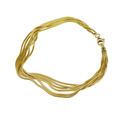 Armbnd &amp; halskde - 6 rk.Slange/Forgyldt