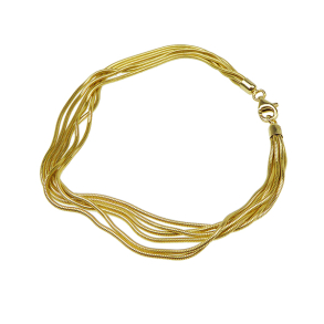 Armbnd & halskde - 6 rk.Slange/Forgyldt