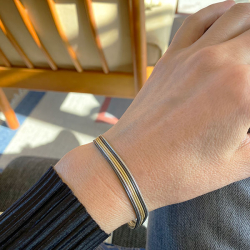 Armbnd &amp; halskde - 6 rk.Slange - Blank