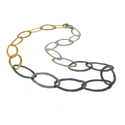 Armbnd eller halskde - sort/blank &amp; forgyldt