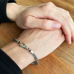  5,3mm Rvekde i Let Oxyderet Sterlingslv Armbnd &amp; Halskde