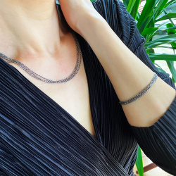 Armbnd eller Halskde - 3 rkket DiamondCut &amp; Forgyldt