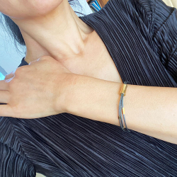 Armbnd &amp; halskde - 3 rk.rvekde med Magnetls &amp; Rhodineret