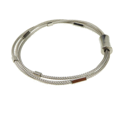 Armbnd &amp; halskde - 3 rk.rvekde med Magnetls &amp; Rhodineret