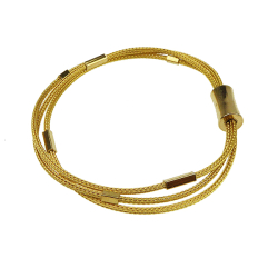 Armbnd &amp; halskde - 3 rk.rvekde med Magnetls &amp; Forgyldt