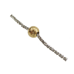 Halskde - Lang kde 70-90cm Rhodineret/forgyldt m. 6 stk Magic Beads 6mm