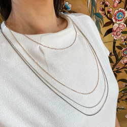 Armbnd &amp; Halskde - Anker Facet - Sterlingslv &amp; Rhodineret 0,5mm