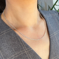 Armbnd &amp; Halskde - Anker Facet - Sterlingslv &amp; Rhodineret 0,8mm