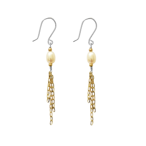 Øreringe i Sterlingsølv med  9kt & 14kt