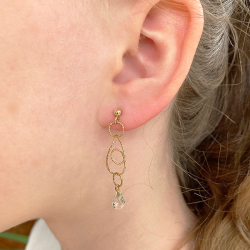 reringe - Grn Ametyst/ 925/forgyldt.