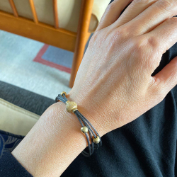 Armbnd &amp; halskde - 4 rk. med Magnetls - Rhodineret