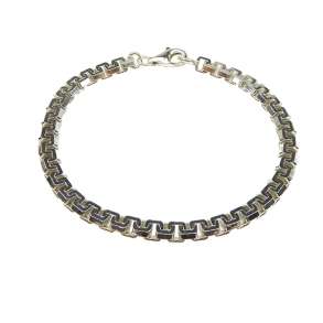 Armbnd eller halskde - Venezia-Valset i Blank Sterlingslv 5,6x3,4mm