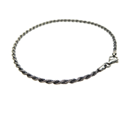 2 mm Bjrn Borg - Cordel kde i Let Oxideret Sterlingslv - Armbnd &amp; Halskde