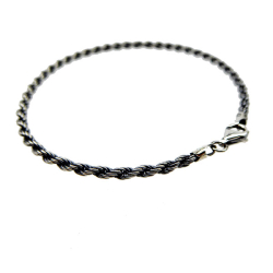 2,5mm Bjrn Borg - Cordel kde i Let Oxideret Sterlingslv - Armbnd &amp; Halskde