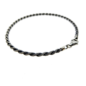 2,5mm Bjrn Borg - Cordel kde i Let Oxideret Sterlingslv - Armbnd eller Halskde