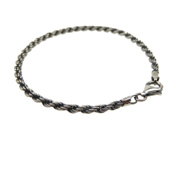 3mm Bjrn Borg - Cordel kde i Let Oxideret Sterlingslv - Armbnd &amp; Halskde