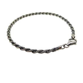 3mm Bjrn Borg - Cordel kde i Let Oxideret Sterlingslv - Armbnd eller Halskde