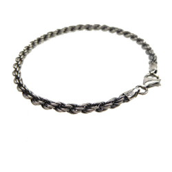 3,5mm Bjrn Borg - Cordel kde i Let Oxideret Sterlingslv Armbnd &amp; Halskde