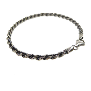 3,5mm Bjrn Borg - Cordel kde i Let Oxideret Sterlingslv Armbnd eller Halskde