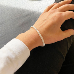 Armbnd eller halskde - Blank/925 DiamondCut 3,8mm 