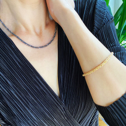 Armbnd eller halskde - Forgyldt/925-DiamondCut=3,8mm 