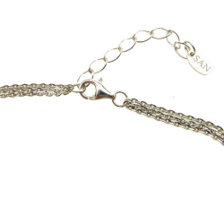 Armbnd i rhodineret/forgyldt sterlingslv med bl/grn r diamanter